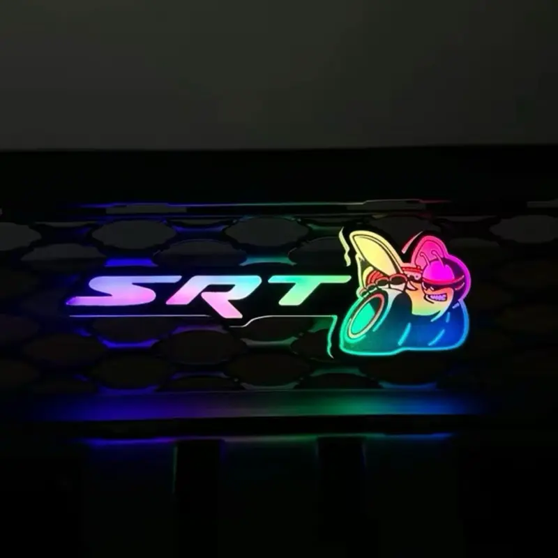 AutoJeweler Dodge SRT Scat Bee LED Grille Emblem, Color Version (RGB Flow-Series) - Dual Control Bluetooth App & Remote Included