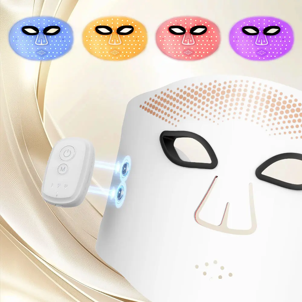 LED Face Mask Light Therapy, Red Light Mask, Infrared Lights Masks, 4 ...