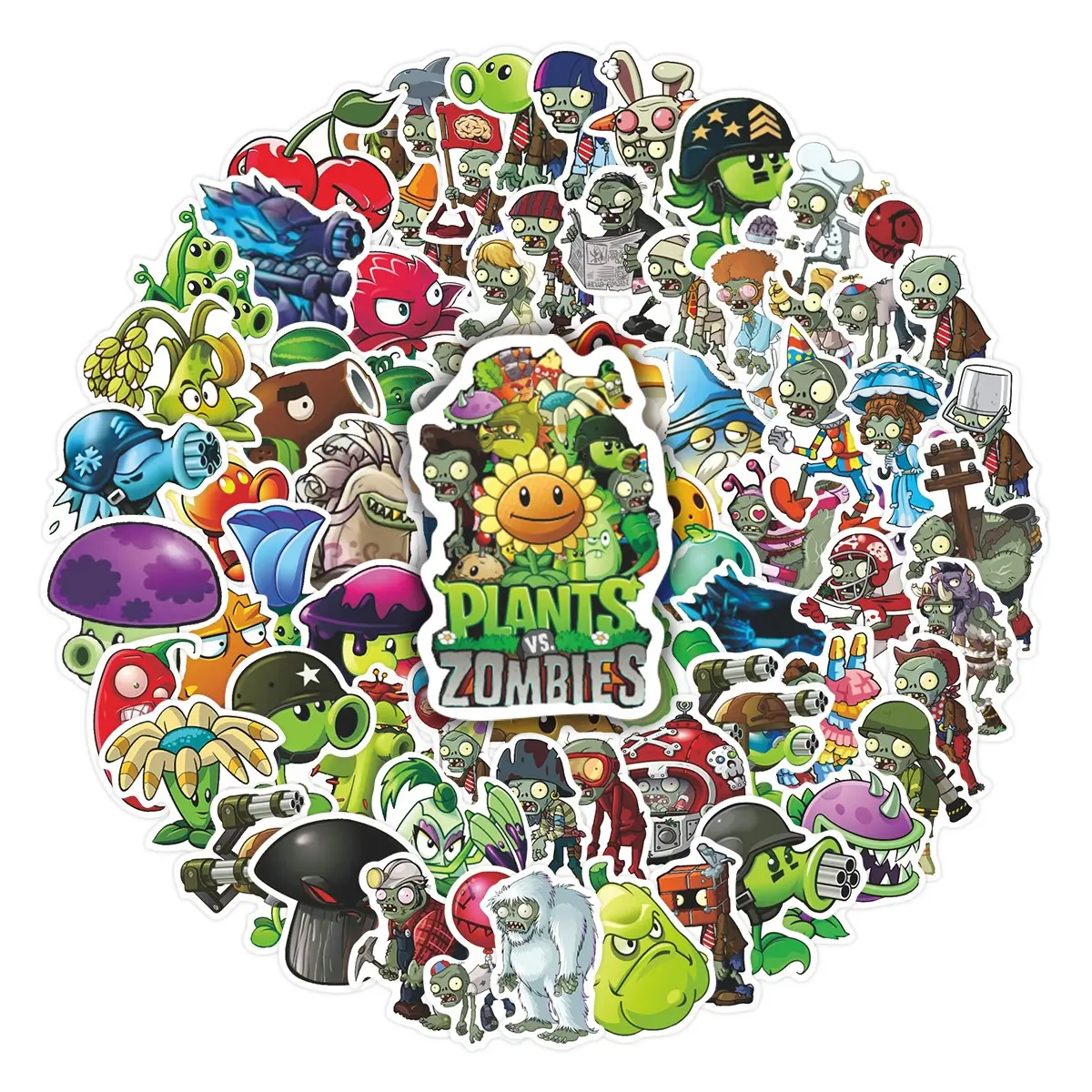 78Pcs Plants vs. Zombies Sticker Packs, Waterproof Classic Game Character & Tower Defense Vinyl Decals for Laptop, Water Bottle, Journal, Scrapbook & Scrapbooking, Game Fan Gift, Decorative Stickers