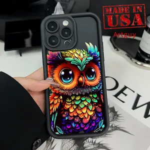Case for iPhone 16 Pro Max 15 Plus 16E 14 13 12 11 XS XR Colorful Owl Advanced fashion gift Pocket-Friendly Shockproof Silicone Protective Softcase