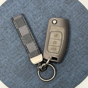 Zinc Alloy Car Key Case for Ford Focus 2 Mk2, Fiesta, Mondeo, Galaxy, Ecosport, Kuga, Escape, Falcon, B-Max, C-Max, Durable & Stylish,Car key Decoration