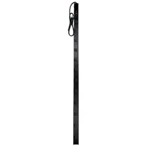 212 MAIN Black 12-Outlet Metal Power Stick, UL Listed, Grounded Cord, Lighted Switch, Metal Body, Includes Hardware