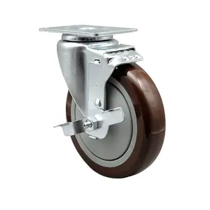 Service Caster ULI-SCC-20S514-PPUB-MRN-TLB Replacement Caster for Uline Caster H-5540SWB - Swivel Top Plate Caster with 5 in. Maroon Polyurethane Wheel & Top Lock Brake
