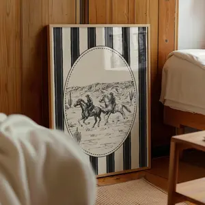 Black Art Vintage Drawing Western Print Cowboy Wall Art Trendy Vintage Western Cowgirl Art Vintage Western Decor, Western Cowboy Art Retro