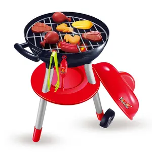 24pcs Chef BBQ Cooking Kitchen Toy Set, Interactive Food Playset for Kids, Pretend Game Includes 2 Aa Batteries Required