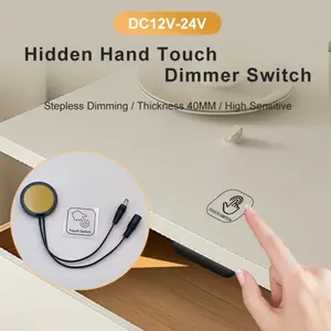 LED Touch Dimmer Switch, Continuous Brightness Control, Dc Interface, Ideal for Under Cabinet Lights, Mirror Vanity Furniture, Home Smart Lighting Solution