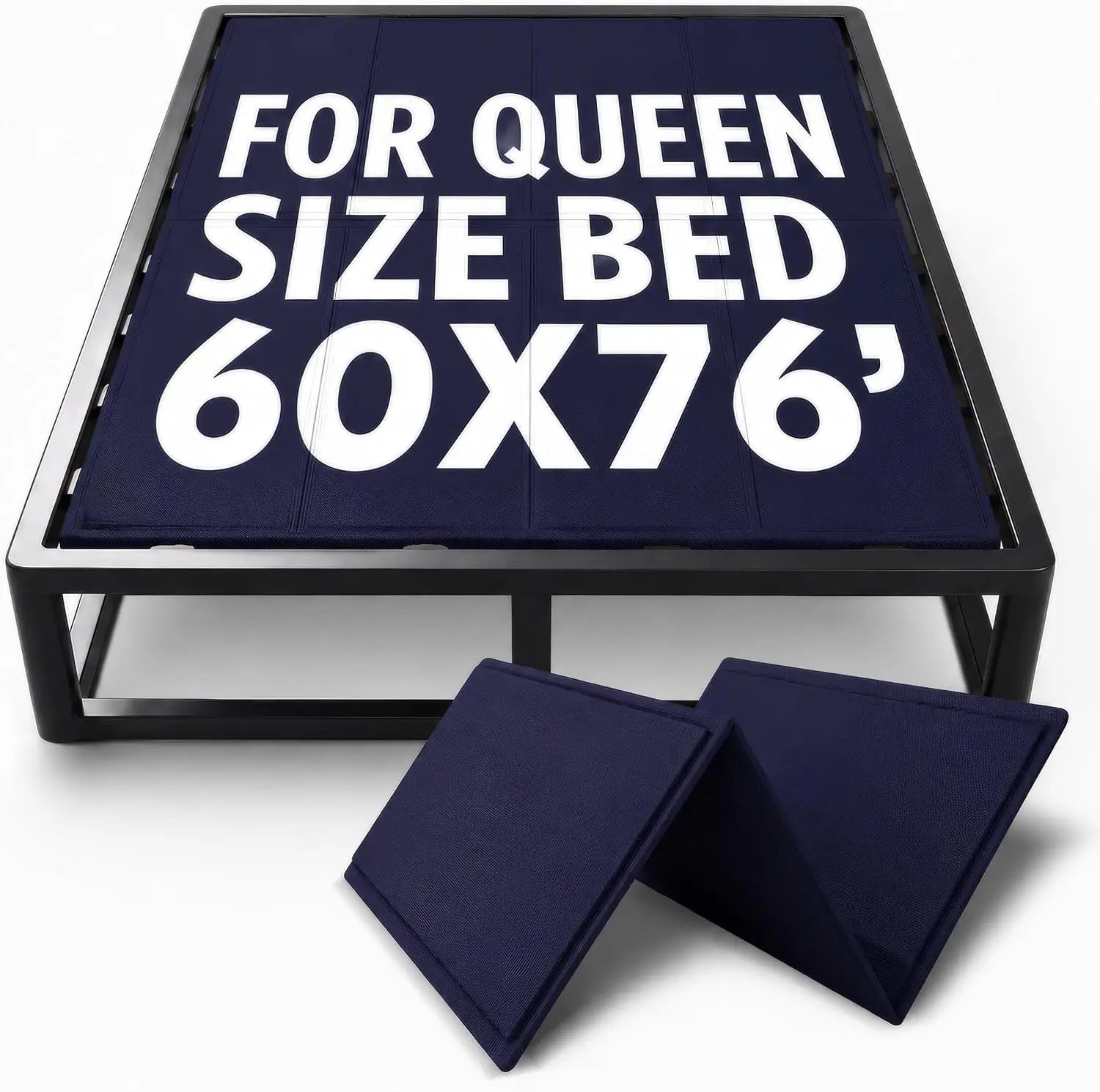 10mm Bunkie Board (60”x76”Queen Size) Lightweight Design | Low Profile Bed Support, Breathable, Noise Minimizing, Moisture Resistant | Folding Box Support Board | Split Fully Assembled