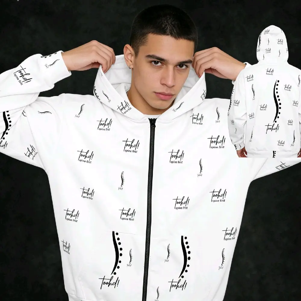 Rude by Design. toohd! spine first AOP Zip Hoodie