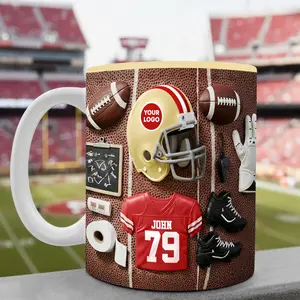 Sport Gear Coffee Mug, Personalized Sports Lover Name Mug, Athletic Equipment Coffee Cup – Custom Name Accent Mug, Sports Theme Ceramic Mug for Athletes & Fans, Game Day Gift Idea, Sport Aesthetic Coffee Mug