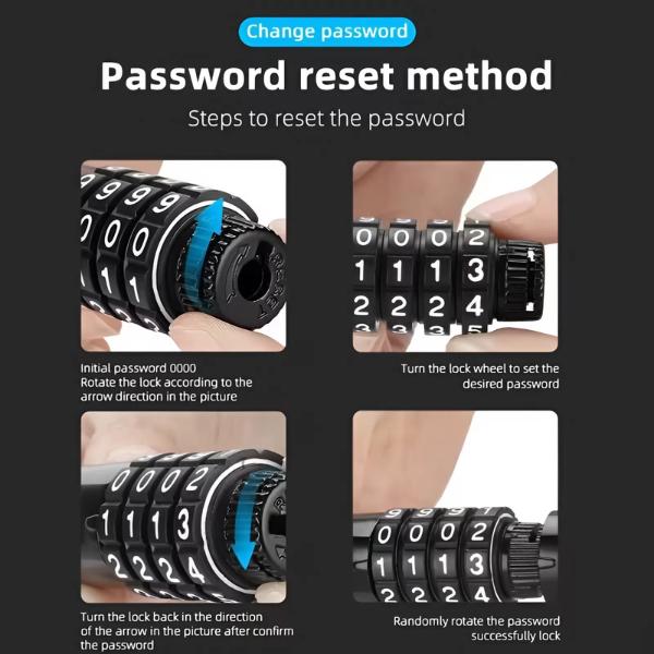 Heavy Duty Bike Chain Lock, 5-Digit Combination Security Anti-Theft Bicycle Lock, Resettable Password Motorcycle Chain for Outdoor Cycling Accessories, High Hardness Steel Alloy Cylinder Core