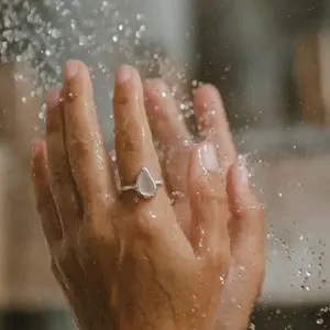 Sea Glass Ring - White