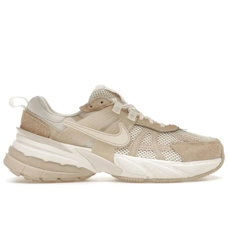 Nike V2K Run Sail Sand Drift Women's Shoes | Women's Retro Running Sneakers | Stylish Lifestyle Footwear with Layered Mesh Upper, Metallic Accents, Chunky Runner Design, Cushioned Comfort, and Modern Y2K-Inspired Everyday Streetwear Style