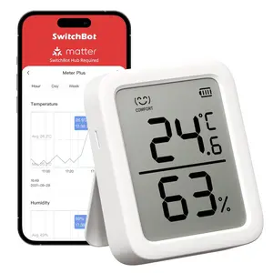 Thermometer Hygrometer, Bluetooth Indoor Humidity Meter for Home, Temperature Sensor with App, Large LCD Display, Notification Alerts, 2-Year Data Export