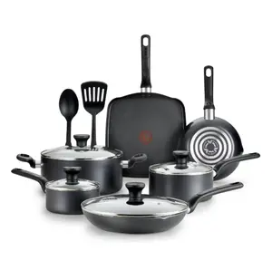 T-fal Easy Care Nonstick Cookware, 12 piece Set, Grey, B087SC64