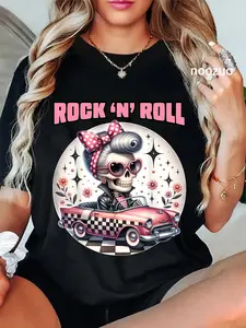 100% Cotton Rock N Roll 50s Sock Hop Dance Doo Wop Rockabilly 1950s Art T-Shirt