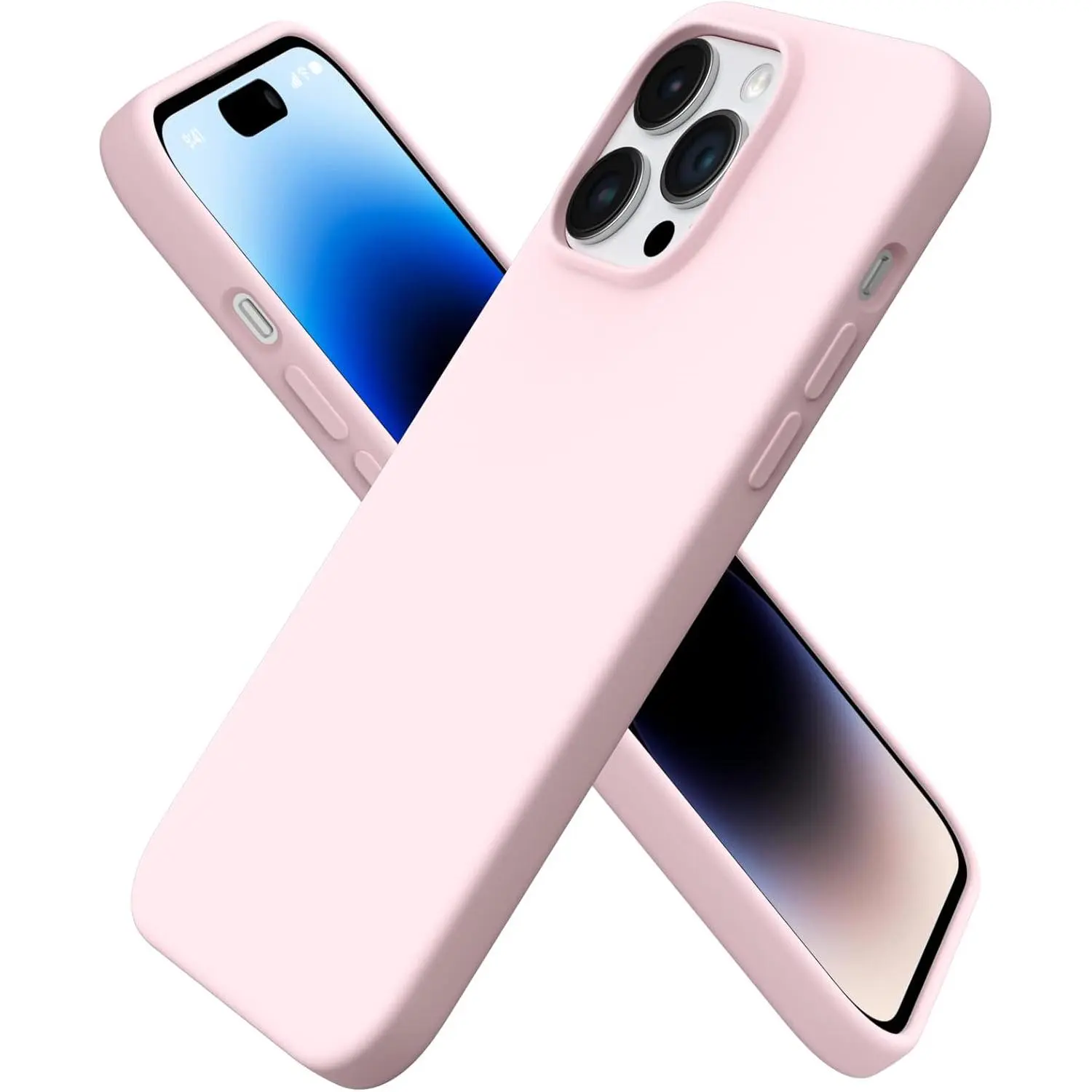 3-Layer Slim Liquid Silicone Full Cover Case for iPhone 14 Pro Max 6.7in - Soft Gel Rubber Accessory with Microfiber Interior, Clover Green, Protective Phone Accessory, Accessories