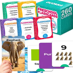 QUOKKA 260 Realistic Image Flash Cards for Toddlers & Preschoolers Ages 3-5, Educational Pre K Learning Tool for Alphabet, Numbers, Shapes