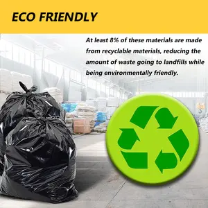 25/50 Pcs Heavy Duty Black Trash Bags Large Plastic Garbage Bags For Industrial Commercial Home Garden Use Extra Strong Cleaning Supplies