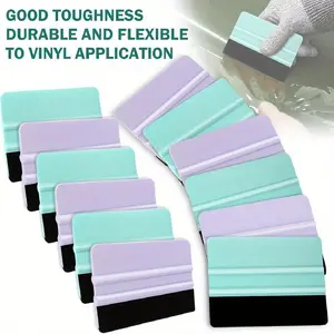5pcs Purple And Teal Squeegee Scraper Tool, Squeegees For Vinyl Purple And Coral, Vinyl Squeegee Tools Vinyl Scraper For Crafting Vinyl Application