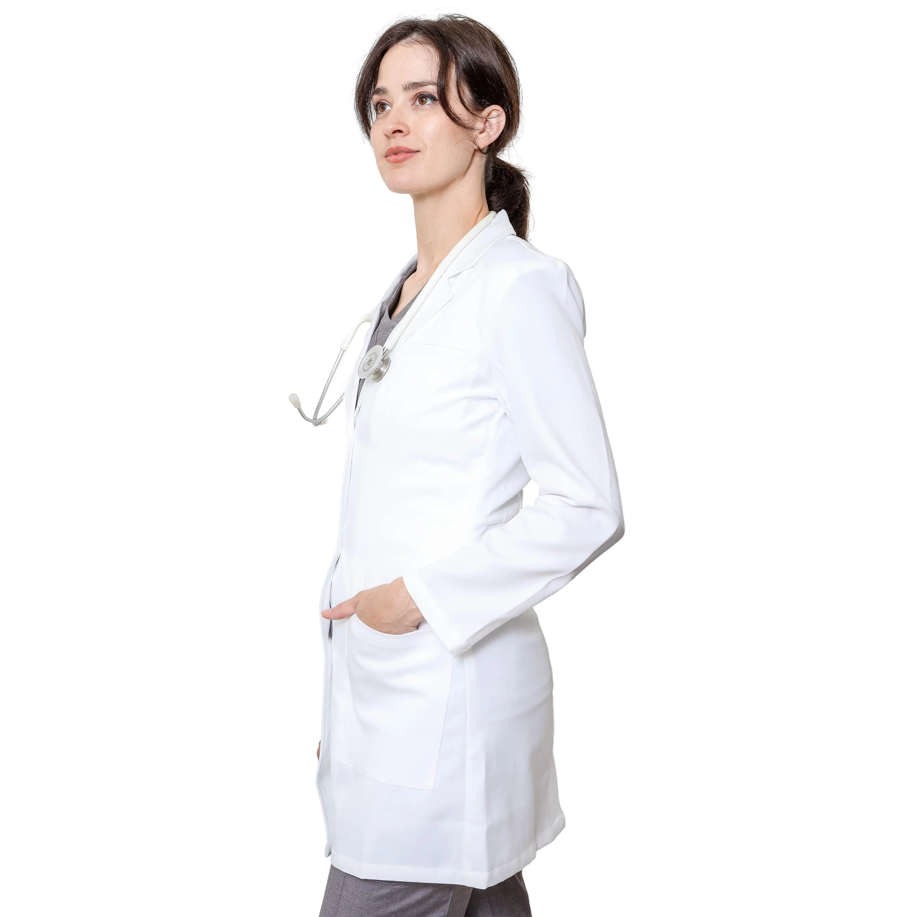 Personalized Embroidery Women's Lab Coat - Plain All Seasons Polyester Rayon Lycra