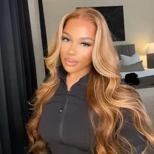 UNice 13x4/7x5 Pre-cut HD Lace Frontal Honey Blonde Highlights Body Wave Pre-Everything Wig For Summer Style