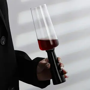 Set of 6 champagne flutes for weddings, made of glass; elegant long-stem crystal champagne flutes for anniversary celebrations; birthday party toast glasses; modern barware