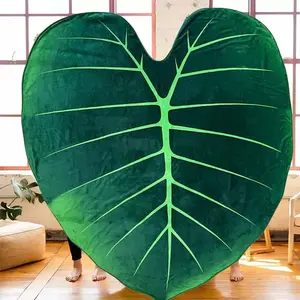 Leaf Pattern Blanket, 1 Count Soft Warm Throw Blanket, Air-conditioned Room Blanket, Warm Nap Blanket for Home Office Travel