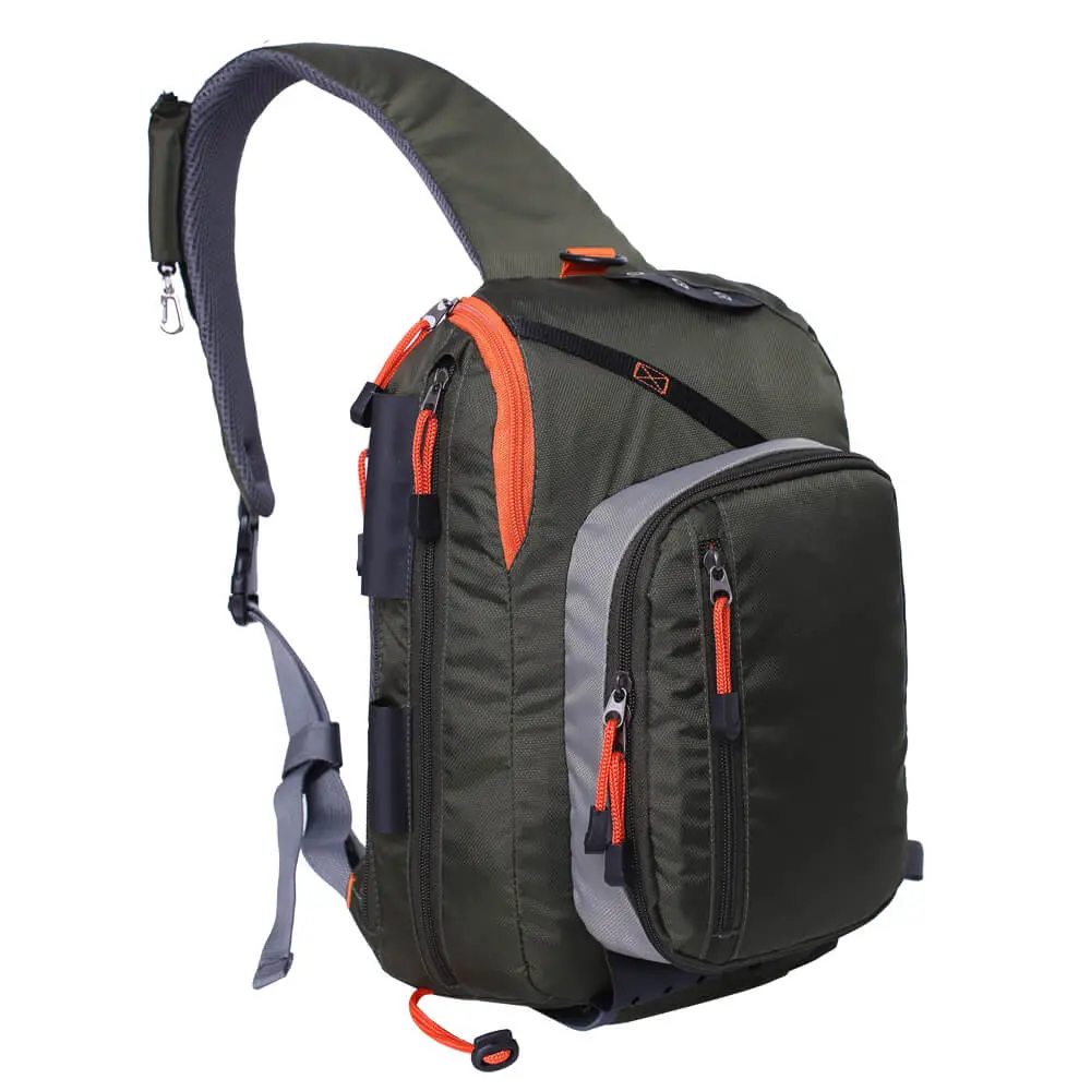 Kylebooker Fly Fishing Sling Pack Fishing Tackle Storage Shoulder Bag