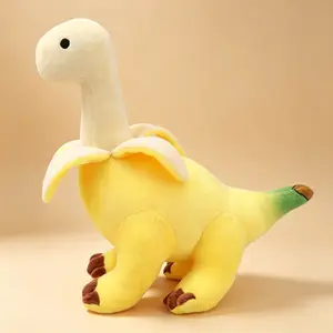 Creative Banana-Brachiosaurus Plush Toy - Quirky Fruit-Dinosaur Hybrid, Soft Cute Stress-Relief Pillow, Fun Birthday Gift for Home Decor Doll Ornaments