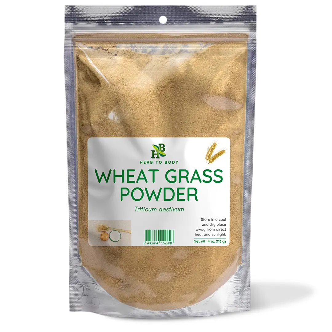 Herb To Body Wheat Grass Powder | Triticum aestivum | Wildcrafted | 4oz Supplement Healthcare