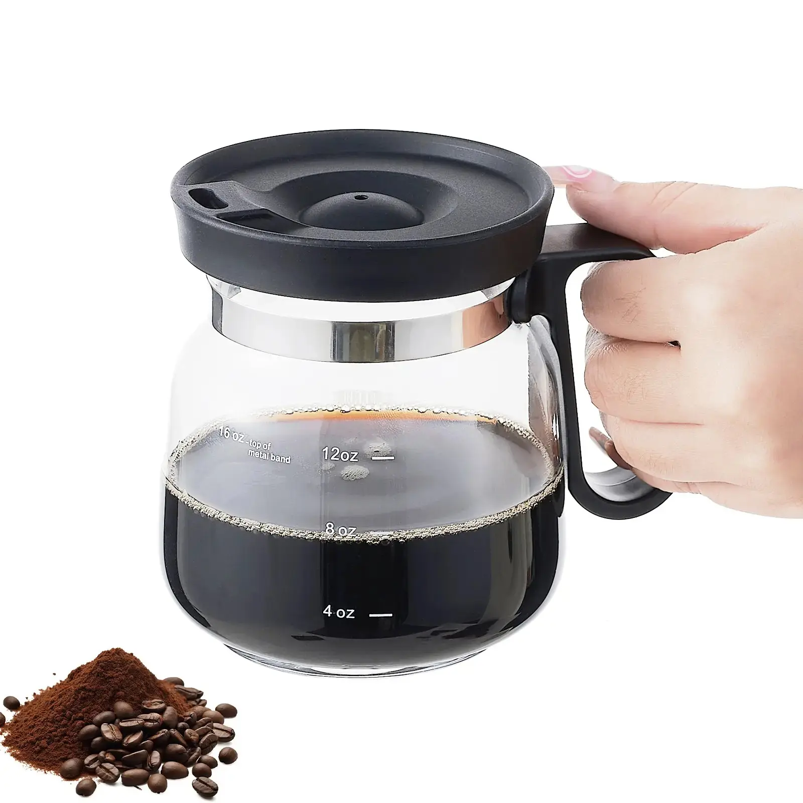 Reusable Coffee Mug with Lid 16oz Glass Creative Cup, Coffee Cups with Lids Reusable, Coffee Lovers' Top Choice, Dimensions: 4.9inches tall, 3.8 inches wide, Includes Coaster, Ergonomic Handle Design, a little surprise for your loved one #SummerVibes