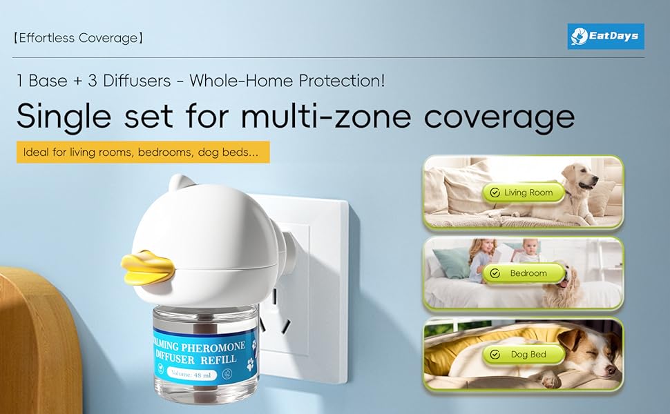PRO! 30-Day Dog Calming Diffuser - Helps with Stress, Destructive Behavior, Pee Accidents, Separation Anxiety, Barking, Aggression & Chewing - 30-Day Refill Included - Packaging May Vary - Results May Vary