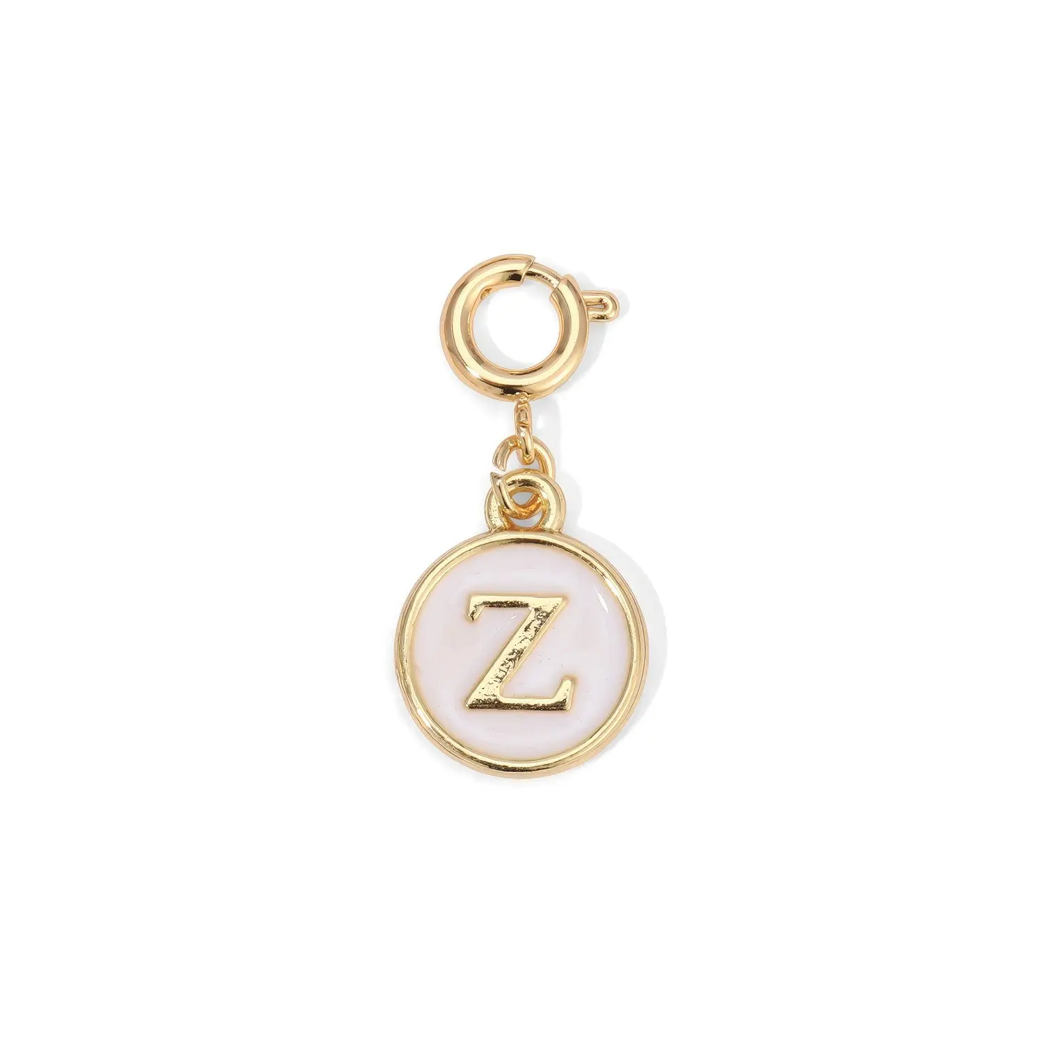 White Enamel Initial Charms A to Z