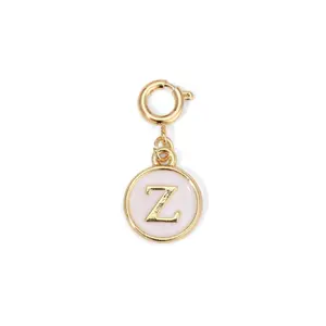 White Enamel Initial Charms A to Z