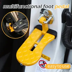 SUV Roof Step Assist, Car Door Hook-On Foot Pedal for Easy Roof Rack Access, Heavy Duty Metal Construction Supports Adults, Non-Slip Surface for Safe Climbing