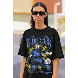 Men's Blue Lock Anime Graphic T-Shirt - Yoichi Isagi, Meguru Bachira, Kunigami, Rin Itoshi, Nagi Prints, Unisex Cotton, Round Neck, Casual, Comfortable, Cosplay Football Tee