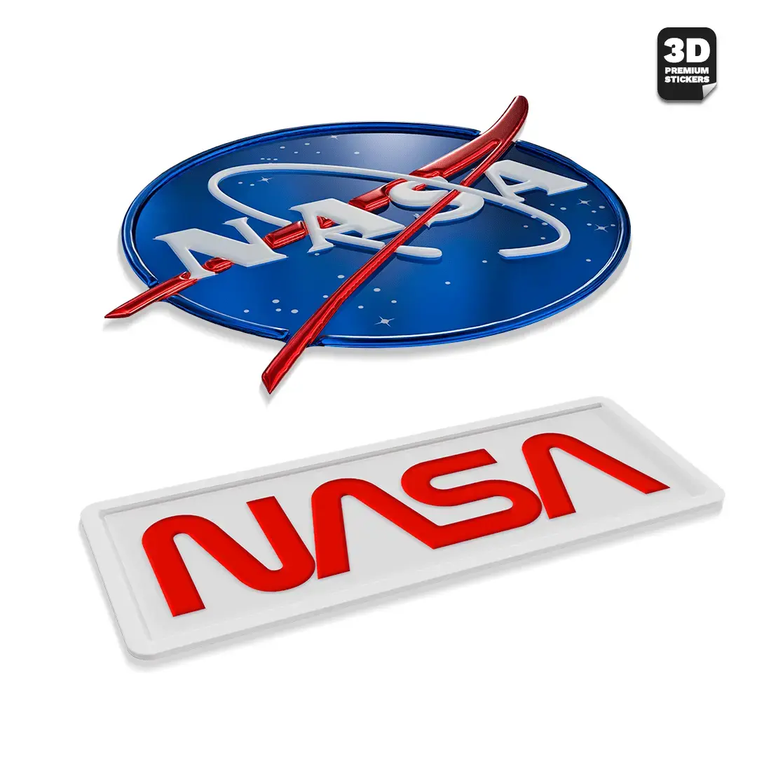 NASA STICKER TWO PACK (Meatball Original logo 2 Inch and Worm logo 3 Inch)