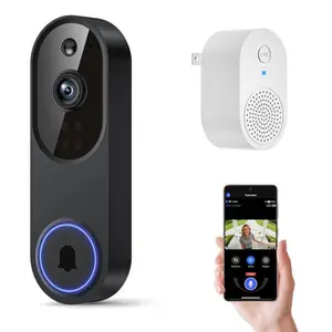 1080P Wireless Video Doorbell Camera with Chime, Smart WiFi Doorbell Camera, AI Motion Detection, Two-Way Audio, Night Vision, Cloud Storage, 2.4GHz WiFi Security Camera