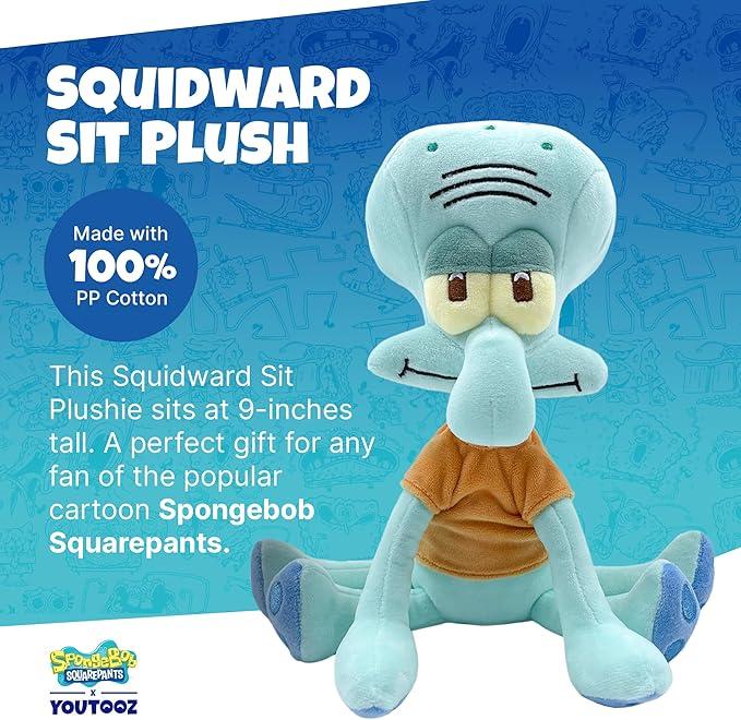 Youtooz Squidward Sit Plush 9" Inch, Collectible Official Licensed Spongebob Squarepants Plush