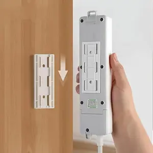 1pc Ultra-Strong Self-Adhesive Power Strip Holder - Space-Saving, Easy Install Wall Mount with Cable Management, Durable & Traceless, Ideal for Home & Office, Utility Hooks, Socket Holder Accessory