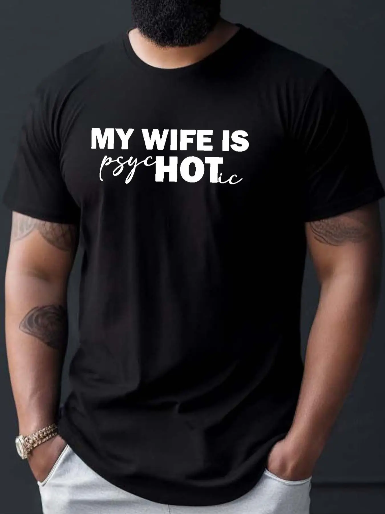 Men's Letter Print Round Neck Tee, Regular Fit Short Sleeve Crew Neck T-Shirt for Daily Wear, Casual Summer Top for Men