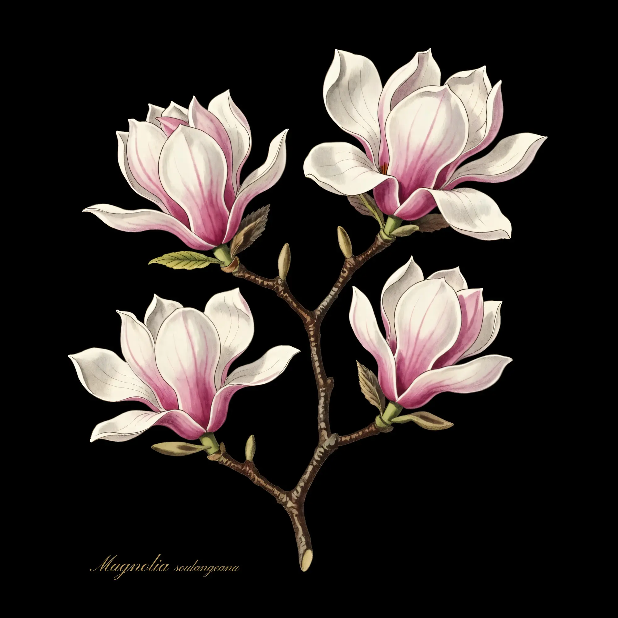 Vintage Flowering Tree Wall Art Print, Antique Cherry Blossom Botanical Poster, Cottagecore Decor, 16 Designs on White or Black, Unframed Matte Poster
