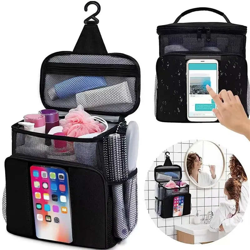 Portable Shower Bag with Hook, Travel Beach Storage Bag, Hanging Makeup Wash Bag, Travel Bags for Toiletries, Camping Outdoor Storage Bag, School Supplies Gift