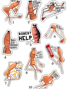 10+ Marcus The VRchat Worm Sticker Pack, Sticker For Laptops, Journals, Water Bottles, Gift for fan