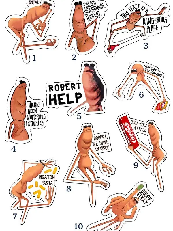 10+ Marcus The VRchat Worm Sticker Pack, Sticker For Laptops, Journals, Water Bottles, Gift for fan