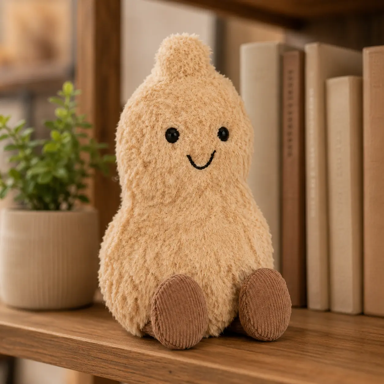 Jellycat Amuseable Peanut Stuffed Toy – Cute Smiling Plush with Corduroy Feet, Birthday & Holiday Gift