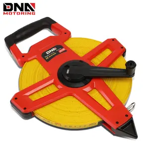 Contractor-Grade Open Reel Fiberglass Measuring Tape, Distance Measurement Tool Kit, [1] 1/2" / 330 Ft Reel, Orange/Yellow