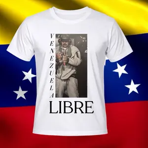 Maduro Preso Venezuela Libre T-Shirt - White with Venezuelan Flag Design and Bold Text