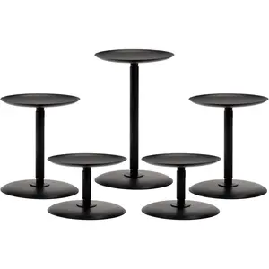 Homemory Christmas Fall Candle Holders for Pillar Candles Set of 5 (5, Black)
