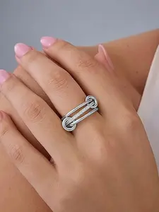 Women's Fashion Jewelry Ring, Zirconia Three-Stack Design, Elegant Daily Wear Accessory, Perfect Gift for Her